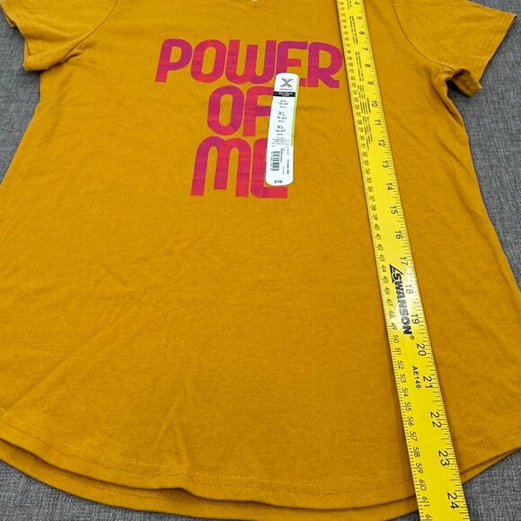 NEW! Xersion Big Girls T-Shirt "Power Of Me" XL Cotton Blend Quick Dry V-Neck - Picture 4 of 7